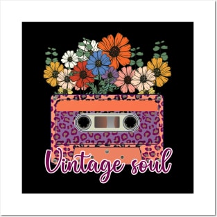 Vintage Soul 80s Retro floral Design Posters and Art